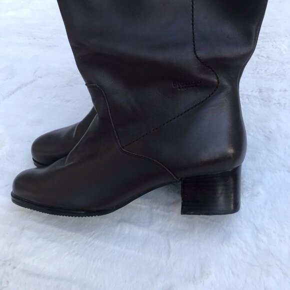 BLONDO SZ 8.5B  BROWNS LEATHER WINTER KNEE HIGH BOOTS LINED WATERPROOF US WOMENS - Picture 8 of 9